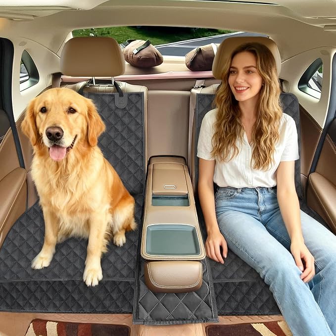 Dog Car Seat Cover for Back Seat, Waterproof Non-Slip Car Seat Covers Protector Scratchproof, Pet Bench Seat Covers for Cars, Trucks, Large Sedan, Large SUV (56" W*52" L) - Image 4
