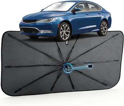Car Windshield Sun Shade Umbrella for Chrysler 200 2011-2017, 1:1 Fit | [Reflective Coated Fabric] Car Shades Sun Visor Keep Car Cool and Protects Interior, Sunshade Umbrella for Front Window by MakeLifeBetter