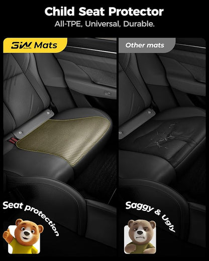 3W Car Seat Protector for Child Car Seat, Applicable to All Models | Bear Baby model, Black, TPE All Weather Heavy Duty Car Accessories, Healthy and safe - Image 8