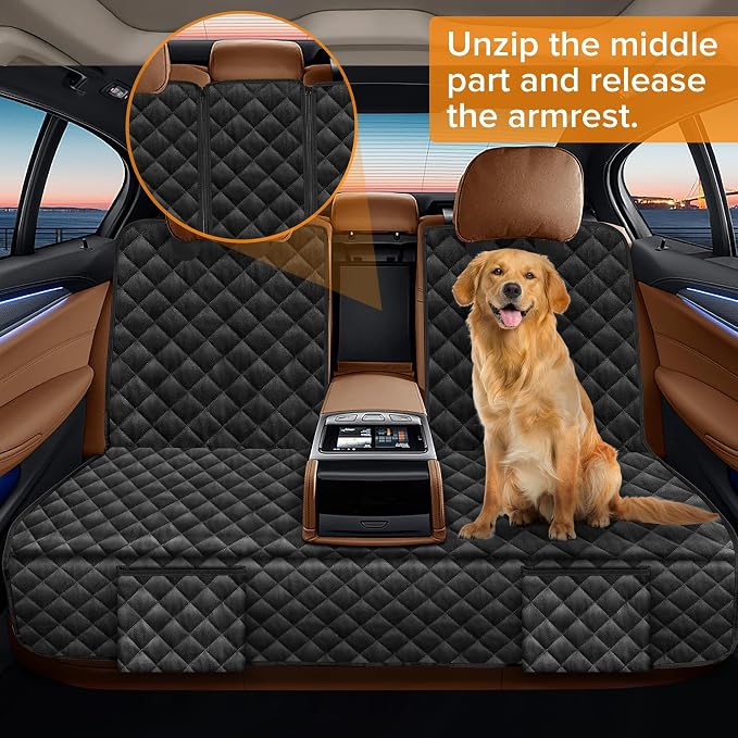 Dog Car Seat Cover for Back Seat for Toyota RAV4 RAV-4 Tacoma CHR 2000-2026 | 2025 2026 2027 Accessories Car Pet Bench Rear Seat Backseat Covers Protector Waterproof Non-Slip Black - Image 6