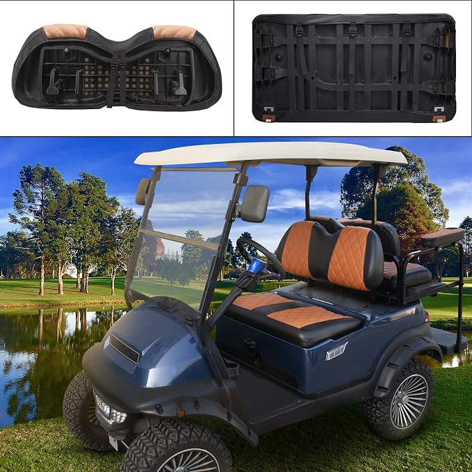 NOKINS Golf Cart Diamond Vinyl Seat Covers Fits Club Car Precedent 2004-UP | OEM Standard Front Seat Cushion,No Nails Required - Image 3