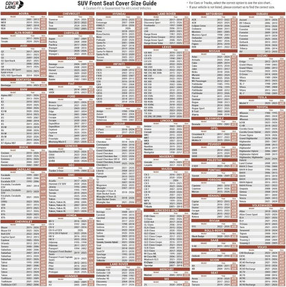 Coverland Premium Car Seat Covers Front Seats Waterproof Interior Protector | Interior Protector Airbag Compatible for RX 350, RX 450hL, NX 350, Q5 Sportback, Nautilus [Dark Brown - Size Chart A14] - Image 2