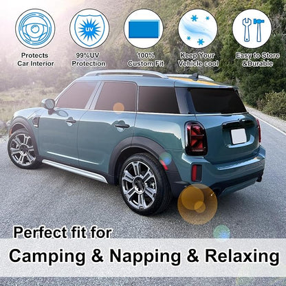 Windshield Sun Shade Car Windshield Foldable Full Windows Coverage Custom Fit for 2024-2026 Mini Countryman Cooper F66 SUV Accessories Window Shades Block Sun UV Rays 6PCS - Image 6