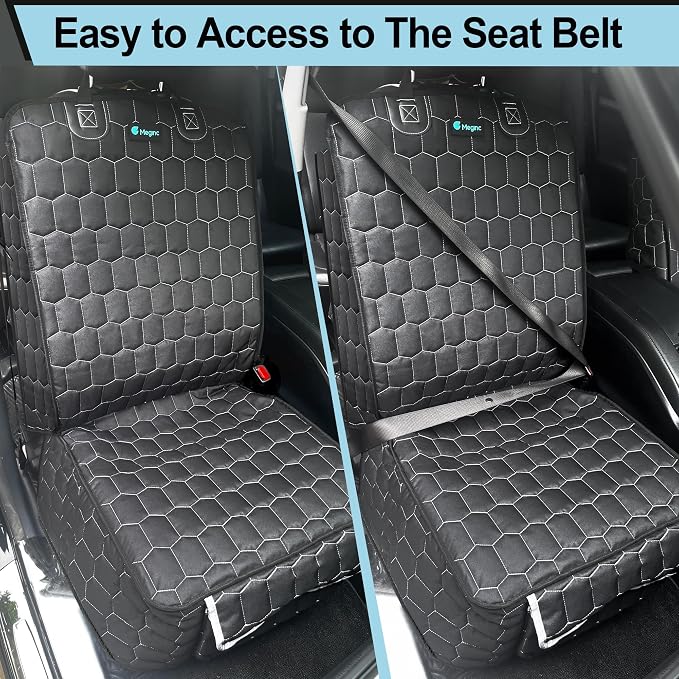 Meginc Front Seat Covers for Cars,Waterproof Car Seat Protector with Side Flaps 600D Fabric Front Seat Dog Cover for Trucks Vans SUVs Sedans, Non Slip Scratch Proof Seat Covers for Dogs in Car - Image 3