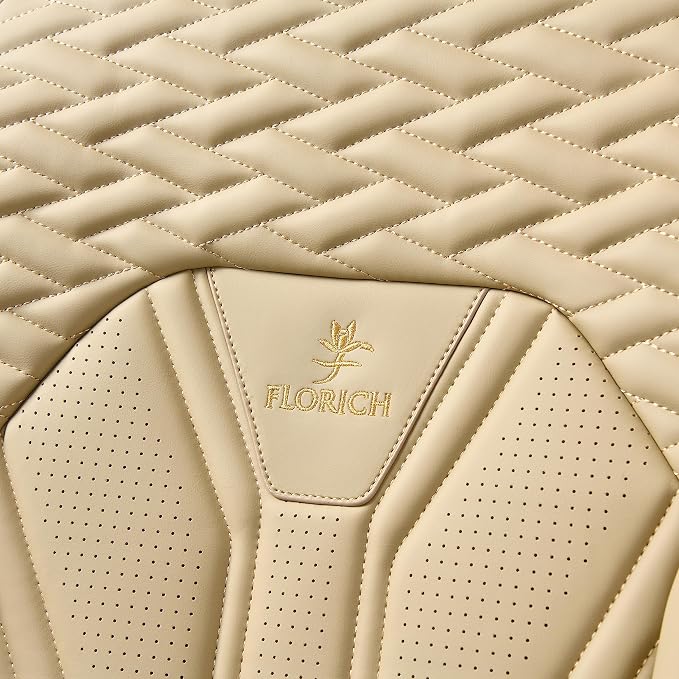 Seat Covers for Cars, Waterproof Seat Covers, Leather Car Seat Covers 2 Pack, Universal Seat Cushion Protector for Most Cars Trucks SUV-Beige - Image 5