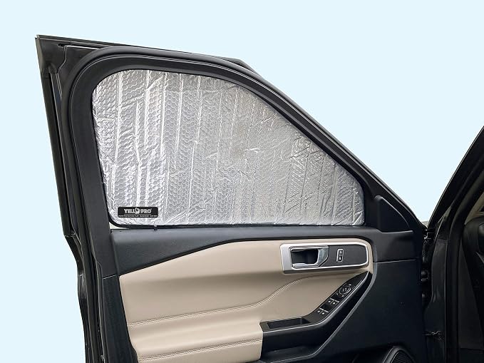 Front Side Sunshade (2PCS) Custom Fit for 2020-2026 Ford Explorer SUV | UV Reflector Sun Protector Privacy Multi-Layer Insulated Blockout Accessories [Made in USA] - Image 3