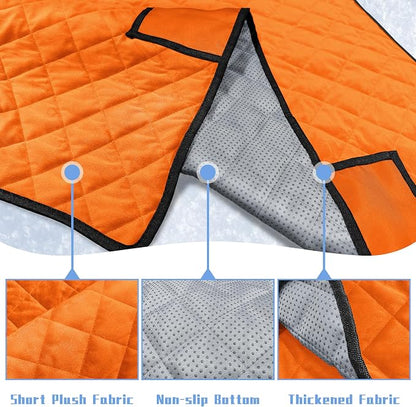 YOKYHOM Golf Cart Seat Covers with 4 Front Pockets, Thick Seat Towel Blanket with Non-Slip Backing, Fits EZGO, Club Car, Yamaha and More 2 & 4 Passenger Golf Carts, Orange - Image 3