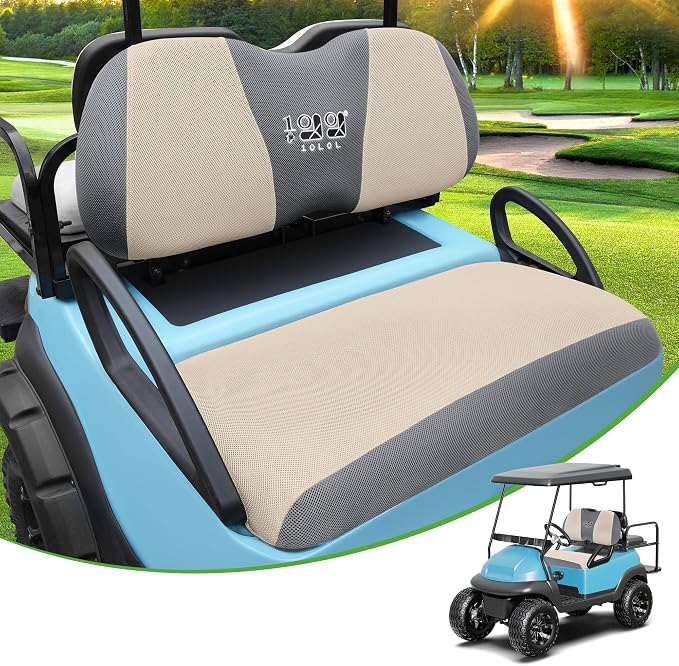 10L0L Golf Cart Seat Covers for Yamaha EZGO Club Car Seat Towel Cushion | Breathable Mesh All-Season Front/Rear Seat Blanket, UV Resistant, Cool Comfort, Machine Washable, Easy On, Great Golf Gift by 10L0L