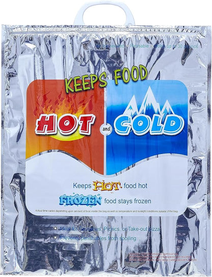 Superio Hot and Cold Insulated Bags for Food Delivery, Grocery Shopping Bags, Food Storage for Hot and Frozen Food for Travel, Disposable Cooler Bag, Reinforced Thermal Lunch Bag (6, 16"x19.25") - Image 9