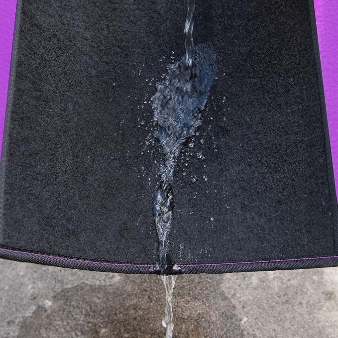 CAR PASS Waterproof Universal Fit Car Floor Mats, Faux Leather Car Carpet Mats with Anti-Slip Nibbs Backing & Driver Heel Pad Fit for SUV,Vans,sedans, Trucks,Set of 4pcs for Women (Black with Purple) - Image 5
