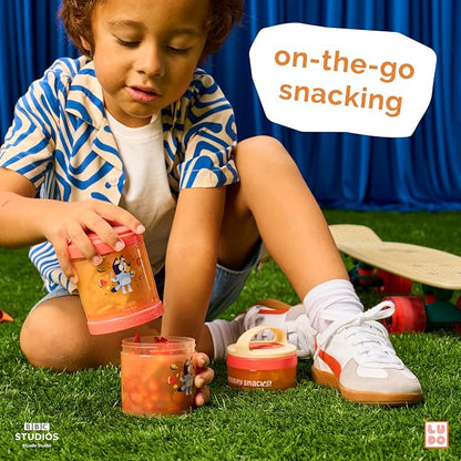 Whiskware Bluey Stackable Snack Containers for Babies, Toddlers, and Kids, 3 Stackable Snack Cups for School and Travel, Cupholder Friendly, Bluey and Bingo! Hooray Snacks! - Image 5