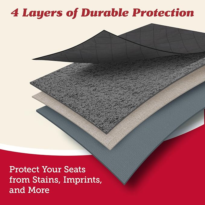 Lusso Gear Car Seat Protector for Baby Car Seat (Bench Seat Cover) - Waterproof - Thick Padding - Protects Fabric or Leather Seats (Black) - Image 3