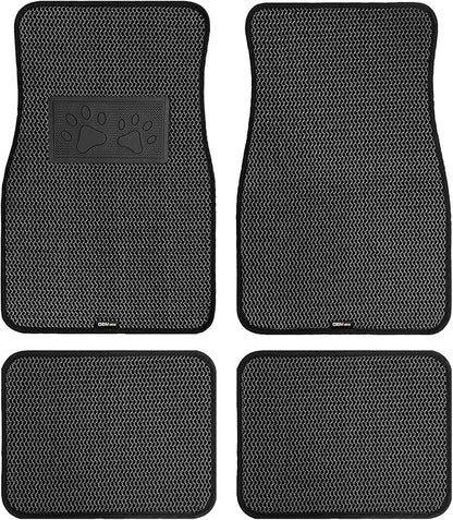 Universal Car Floor Mats, 3D Mesh Fabric All Weather Waterproof Car Floor Liners,With Anti-Slip Granule Backing&Driver Heel Pad,Efficient Dust&Dirt Resistant for Sedan,SUV,Truck,Van,Set of 4pcs - Image 8