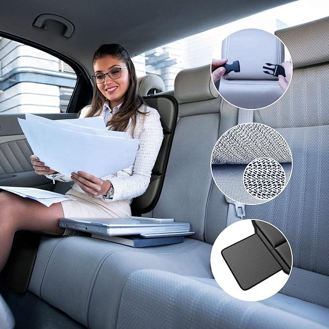 Car Seat Protector MHO+All 2 Pack Auto for Child Baby Car Seats - Large CarSeat Sit Savers Mat with Waterproof 600D Fabric & 2 Storage Pockets, Crash Test Approved - Image 5