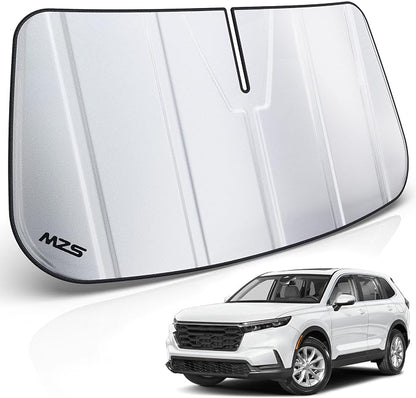 MZS Windshield Sun Shade Compatible with CRV 2023-2026 | 6-Layer Heat Insulation, 99% UV Blocking, Keeps Interior Cool, Full Coverage Visor, Foldable Car Window Sunshade, Storage Bag by MZS