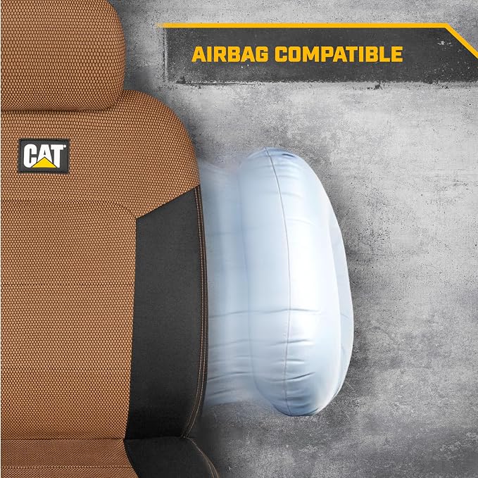 Cat® MeshFlex Automotive Seat Covers for Cars Trucks and SUVs (Set of 2) – Beige Car Seat Covers for Front Seats, Truck Seat Protectors with Comfortable Mesh Back, Auto Interior Covers | Airbag Compatible Interior Protection for Trucks, Suv, and Cars –... - Image 7