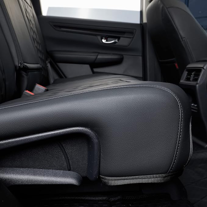 Custom Seat Covers for 2017-2022 Honda CR-V,Premium Faux Leather Car Seat Cover Set,Full Set Waterproof SUV Seat Protector,Armrest Covers Included (Red/Black) - Image 9