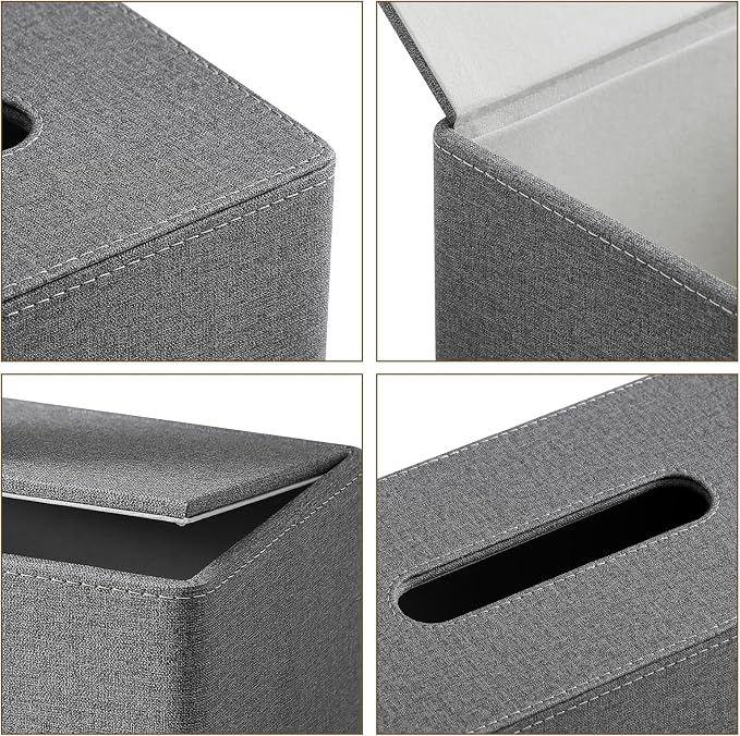 Rectangle Tissue Box Cover with Magnetic Closure, Inner Height 3.9" | 2 Different Sizes, PU Leather Tissue Box Cover, Decorative Rectangular Tissue Holder for Bathroom Nightstand Car Office - Image 7