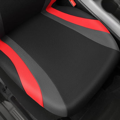 CAR PASS Line Rider Sporty Front Seat Covers,Red Car Seat Covers Two Front Seats Only, Airbag Compatible,Universal Fit Sedans,Cars,Vans,SUV,Truck(Black and Red) - Image 5