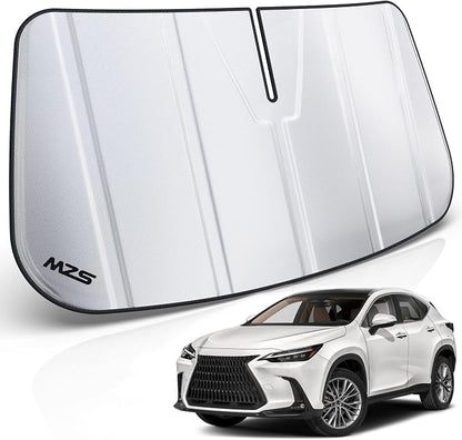MZS Windshield Sun Shade for NX NX250 NX350 NX350H NX450H+ 2022-2026 | 6-Layer Heat Insulation, 99% UV Blocking, Keeps Interior Cool, Full Coverage Visor, Foldable Car Window Sunshade, Storage Bag by MZS