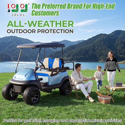 10L0L Golf Cart Seat Covers for Yamaha EZGO Club Car Seat Towel Cushion | Breathable Mesh All-Season Front/Rear Seat Blanket, UV Resistant, Cool Comfort, Machine Washable, Easy On, Great Golf Gift - Image 2