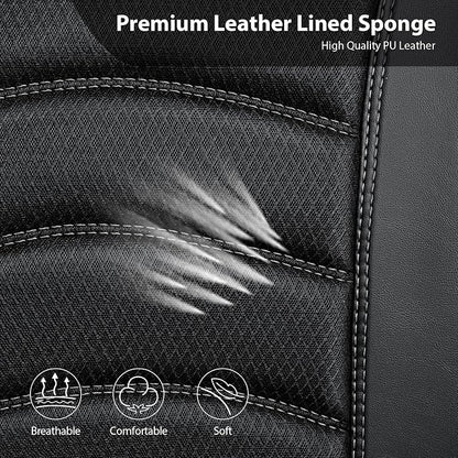 CAR PASS Comfortable 3D Foam Mesh Leather Car Seat Covers Front, Air Cool Mesh Breathable Front Seat Covers for Car, Universal Fit for SUV Truck Sedan Automotive, Airbag Compatible,Black Gray - Image 5