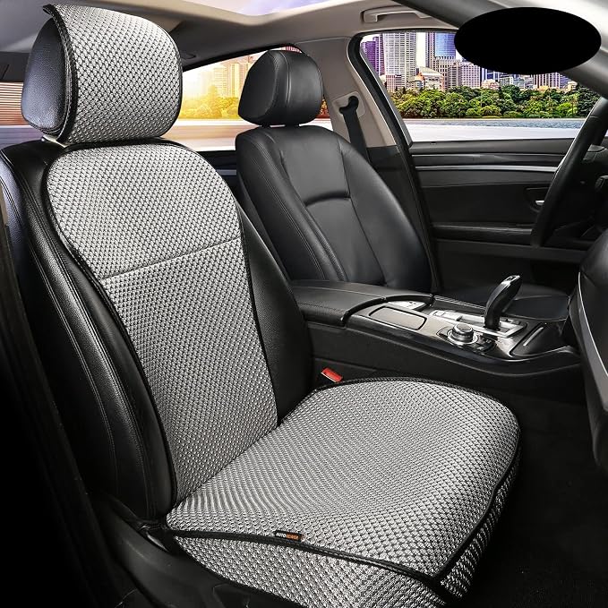 Auto Newer Luxury Breathable Car Seat Cover Fit Four Seasons, Universal Front of Car Seat Cushions, Bottom Seat Covers of Full Wrapped Edge,Universal Fit for 95% Cars,SUV,Pickup,Van(Grey，1PCS) by AutoNewer