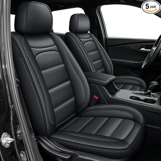 IKABEVEM Car Seat Covers for Chevrolet Chevy Blazer 2019-2026 Full Set | Custom Fit,Waterproof Faux Leather,Auto Interior Accessories,Vehical Car Seat Cushion,Black by IKABEVEM