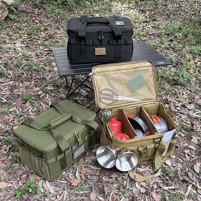 Tactical Camping Storage Bag 18L Tactical Utility Tote Bag Camping Cookware Organizer Trunk Organizer (Black) - Image 7