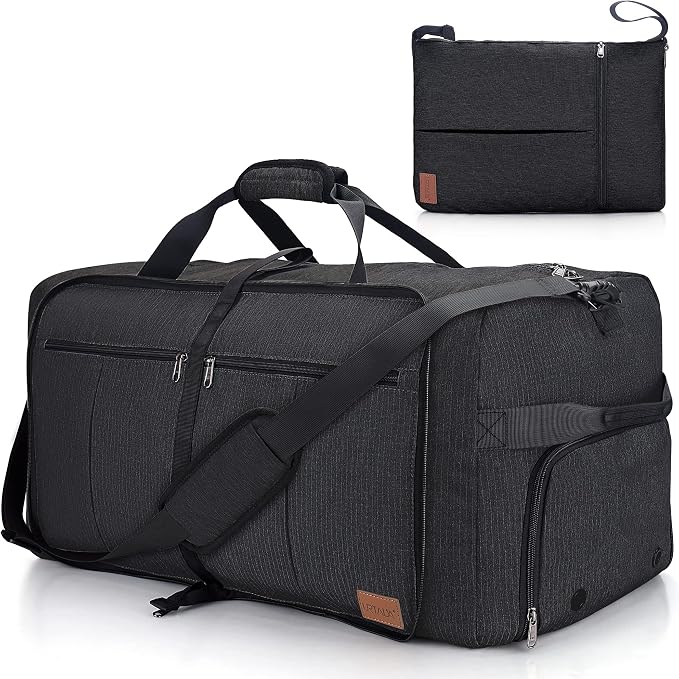 80L EXTRA LARGE Foldable Waterproof Travel Duffle Bag for Men and Women | with Shoe Compartment, 26" Duffel for Weekender Gym Sport, Tear Resistant by Urtala