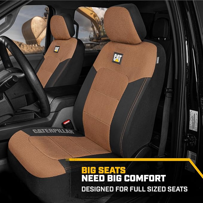 Cat® MeshFlex Automotive Seat Covers for Cars Trucks and SUVs (Set of 2) – Beige Car Seat Covers for Front Seats, Truck Seat Protectors with Comfortable Mesh Back, Auto Interior Covers | Airbag Compatible Interior Protection for Trucks, Suv, and Cars –... - Image 3