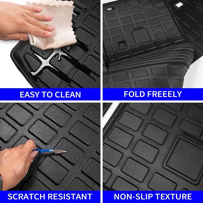 Rongtaod Trunk Mat with Backrest Mat for 2020-2026 Ford Explorer 6&7 Seats | Cargo Mat Cargo Liner TPE All Weather Back Seat Cover Protector Upgrade 2024 Explorer Accessories - Image 5