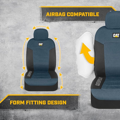 CAT MeshFlex Universal Front Seat Covers for Trucks, Cars, & SUV - Blue | Airbag Compatible Interior Protection for Trucks, Suv, and Cars – (2) Front Seat Protectors Automotive and Truck Accessories - Image 4