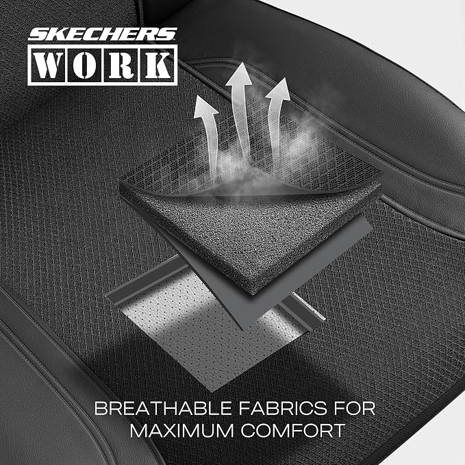 Skechers Seat Covers, Work Leather Car Seat Covers 5-Times Stronger Built-in Webbing, Oxford Fabric Front Seat Cover, Airbag Compatible, Automotive Comfort for Cars, Trucks, SUVs,Black - Image 4