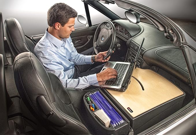 AutoExec AE-RMCD-PI-11M Roadmaster Car Desk for Your Vehicle Workstation and Mobile Office, Natural with 400 watt Power Inverter | Vehicle Workstation, Mobile Office, 400 Watt Power Inverter - Image 3