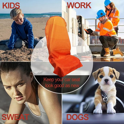 Waterproof Car Seat Cover for Front Seats, Protector for Cars SUVs Trucks, Sweat Towel Seat Covers Bucket for Gym,Workout,Beach,Hiking,Running and Swimming(Orange, 2PCS) - Image 5