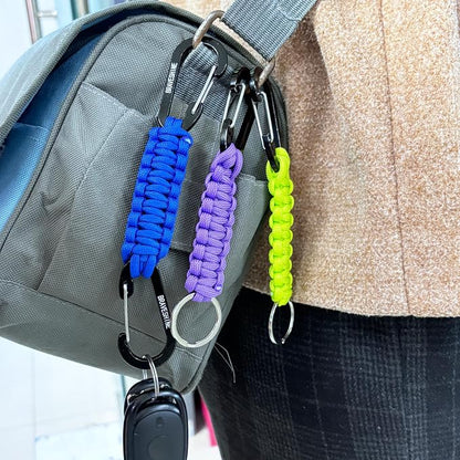 BRAVESHINE Paracord Keychain Carabiner Clip | D Ring Hanger Lanyard Hook | 7.3inch Long | for Stroller, Water Bottle, Key, Backpacks, Men, Women, Luggage, Car Seat Headrest, Fence, Bag Charms - Image 7