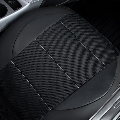CAR PASS Universal Leather Two Front Seat Covers,Sport seat Covers fits Most Cars, SUVs, Trucks, and Vans Airbag Compatible (Black and Black) - Image 8