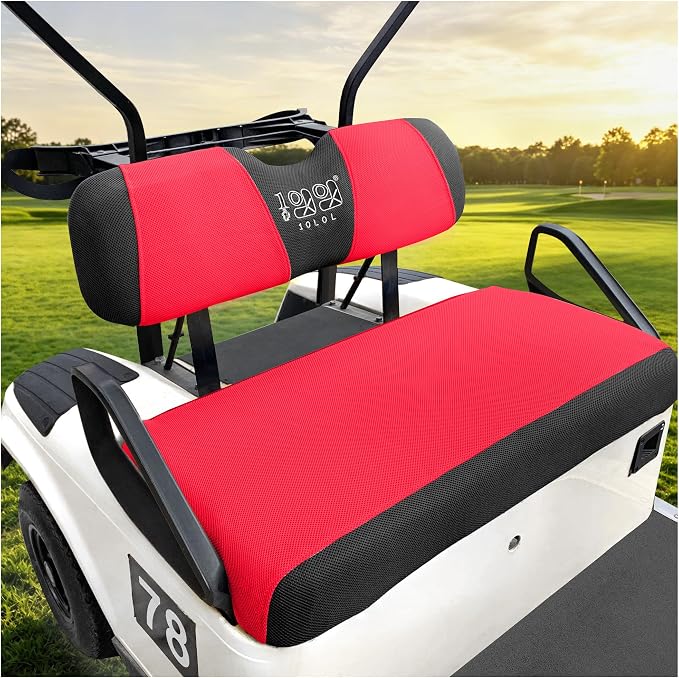 10L0L Golf Cart Seat Covers for Yamaha EZGO Club Car Seat Towel Cushion | Breathable Mesh All-Season Front/Rear Seat Blanket, UV Resistant, Cool Comfort, Machine Washable, Easy On, Great Golf Gift by 10L0L