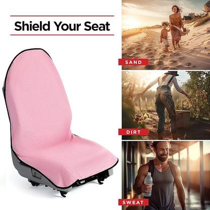 lebogner Waterproof Sweating Car Seat Cover for Post Gym Workout, Running, Swimming, Beach and Hiking, Universal Fit Anti-Slip Bucket Seat Protector for Cars, SUVs and Trucks, Machine Washable, Pink - Image 6