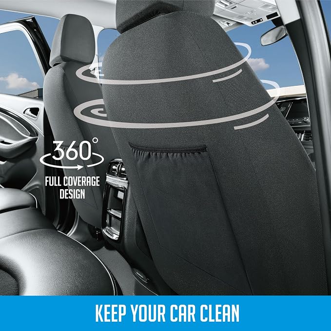 PIC AUTO Car Seat Cover, Pinping Leather and Mesh Seat Cover for Cars, Stylish Two-Tone Design Front Seat Cover, Breathable, Universal Fit,Comfortable and Durable, SUVs, and Trucks(Gray) - Image 5
