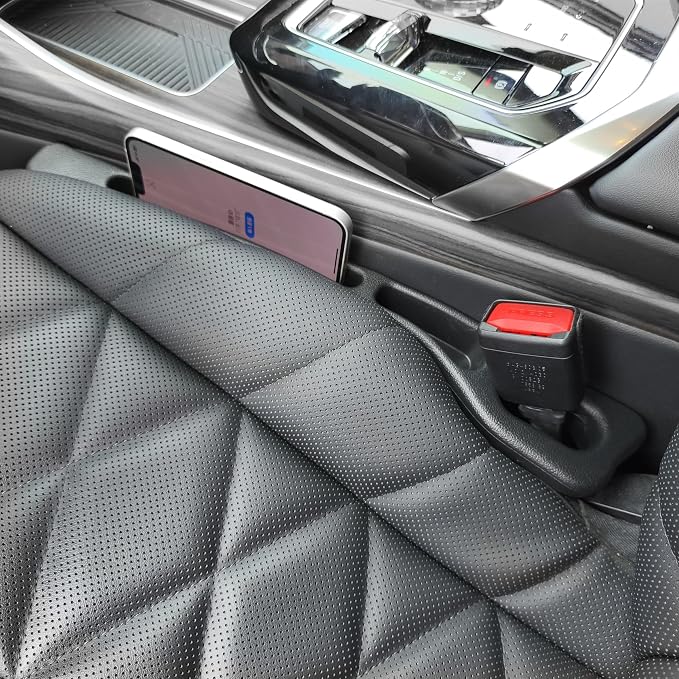 2 pack No Drop Car Seat Gap Filler Guard, Catcher Blocker Between Consoles | Fill the Gap between Seat and Console Leather Car Crevice Inbetween Blocker Plug Space Pad b00byh6c1e-A0 - Image 2