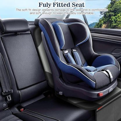 Sinvitron Car Seat Protector for Child Car Seat, Waterproof Car Seat Cover for Leather and Fabric Seats, 2 Mesh Pockets, Non-Slip Bottom, Thick Padding Cushion(1 Pack, Grey) - Image 7