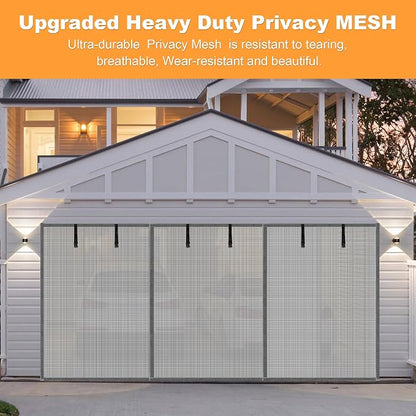 LIAMST Privacy Garage Door Screen Blackout for 2 Car Garage-16x10FT Privacy Silver Grey Heavy Duty Magnetic Garage Screen, Hands Free, Magnetic Privacy Garage Screen Door - Image 6