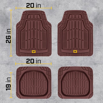 CAT® ToughRide™ Heavy-Duty 4 Piece Burgundy Floor Mats for Cars - Trim to Fit All-Weather Rubber Car Mats Full Set - Truck Mats & Cars Floor Mats - Interior Accessories for SUVs & Car Rug Protection - Image 10