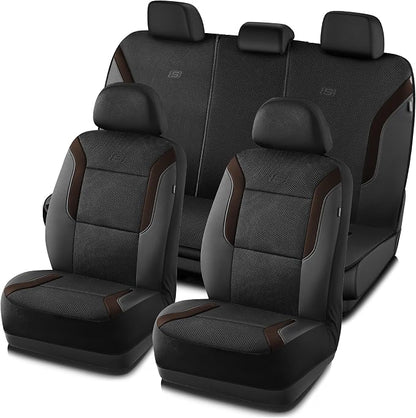 Skechers Memory Foam Car Seat Covers, Air Cool Mesh Thick Seat Covers, Car Seat Full Sets Airbag Compatible, Automotive Comfort for Most Cars,Vans,Trucks, SUVs,Brown by Unknown