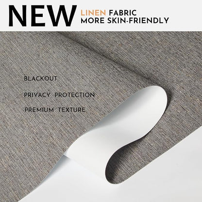 Persilux Blackout Roller Shades for Indoor Window Blinds,Cordless,Linen Fabric,Thermal Insulated Fabric UV Protection Shades for Home,Office,Bedroom,Door,Blackout-Stone Grey,Custom Size - Image 2