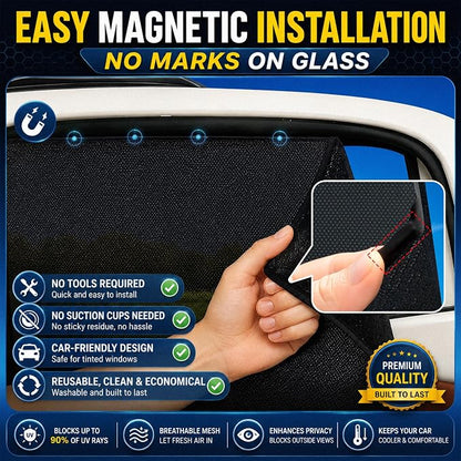 Magnetic Mesh Car Window Shades, UV Protection, 2 Pack | 90% UV Block | Breathable Mesh | Privacy with Visibility | Magnetic Installation - Image 6