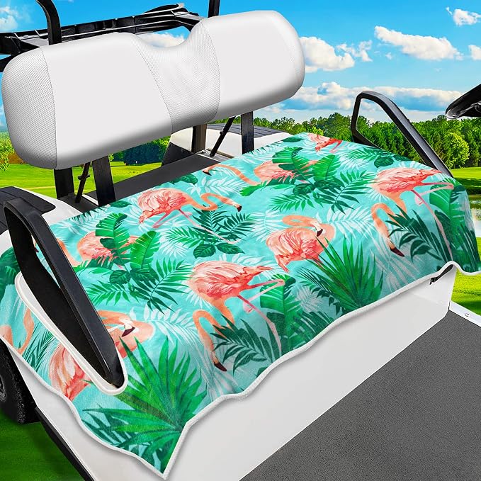 ENYORSE Golf Cart Seat Covers, Tropical Floral Seat Towel Blanket, Soft Breathable Microfiber, Keeps Seats Cool & Comfortable, 51”x31”, Fits 2 & 4 Passenger EZGO, Yamaha,Club Car Carts by EnjoyYourlifeEnjoyYourself