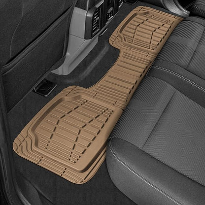Cat® ToughRide™ Heavy-Duty 3 Piece Rubber All Season Floor Mats for Car Truck Van SUV, Beige - Premium Trim to Fit Cars Floor Mat, All Weather Deep Dish Automotive Floor Mats, Total Dirt Protection - Image 8